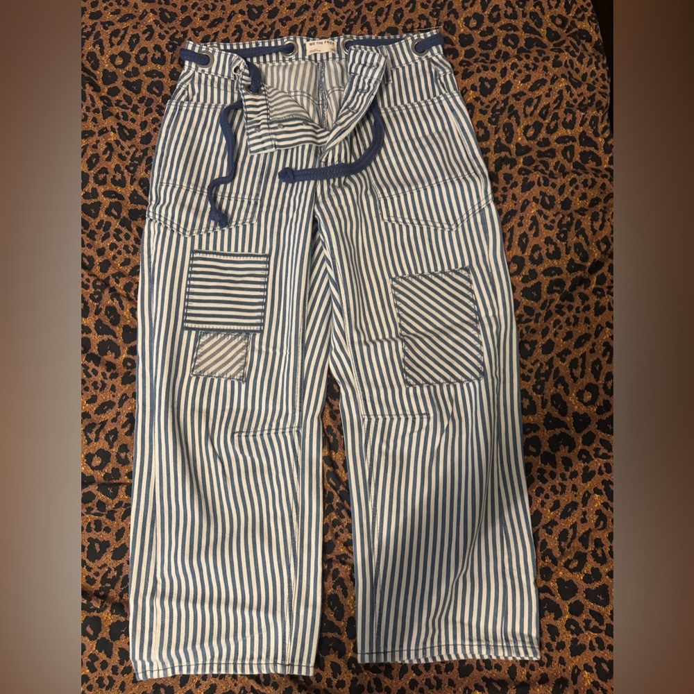We The Free Blue and White Striped Pants